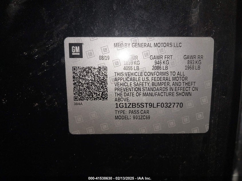 2020 CHEVROLET MALIBU FWD LS - 1G1ZB5ST9LF032770