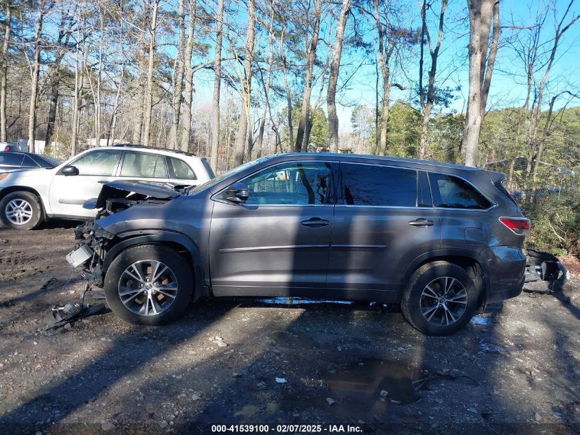 2016 Toyota Highlander Xle V6 VIN: 5TDJKRFH3GS242868 Lot: 41539100