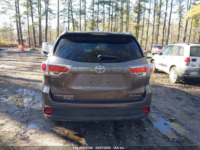 2016 Toyota Highlander Xle V6 VIN: 5TDJKRFH3GS242868 Lot: 41539100
