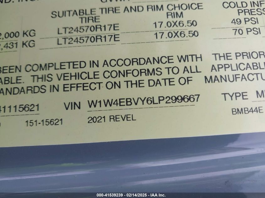 2020 Mercedes-Benz Sprinter - W1W4EBVY6LP299667