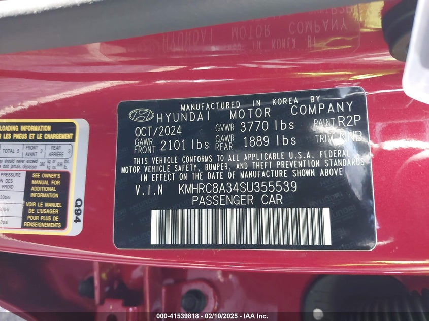 2025 HYUNDAI VENUE SEL - KMHRC8A34SU355539