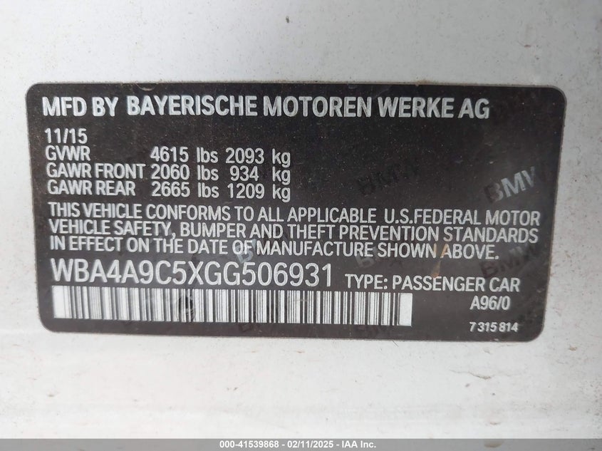 2016 BMW 428I GRAN COUPE - WBA4A9C5XGG506931