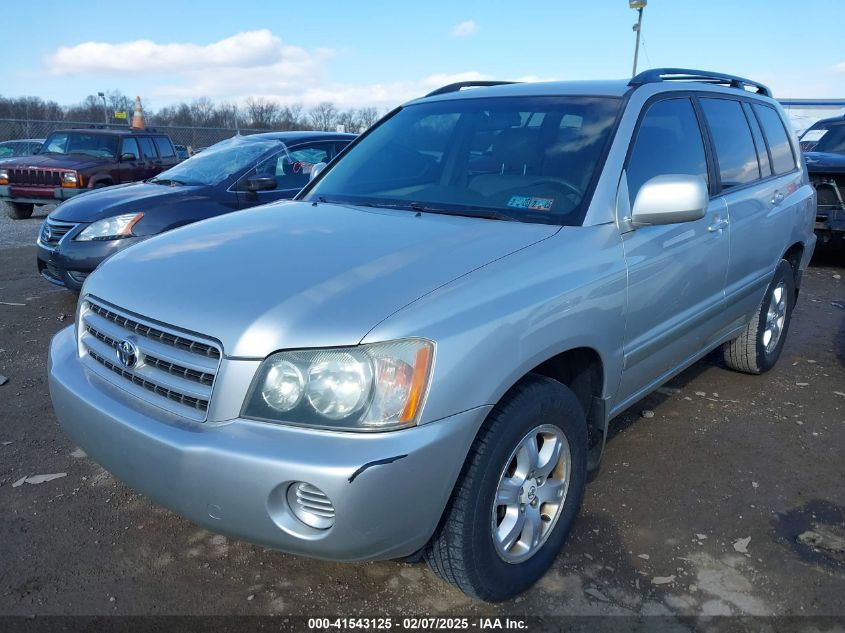 2003 Toyota Highlander V6 VIN: JTEGF21AX30074414 Lot: 41543125