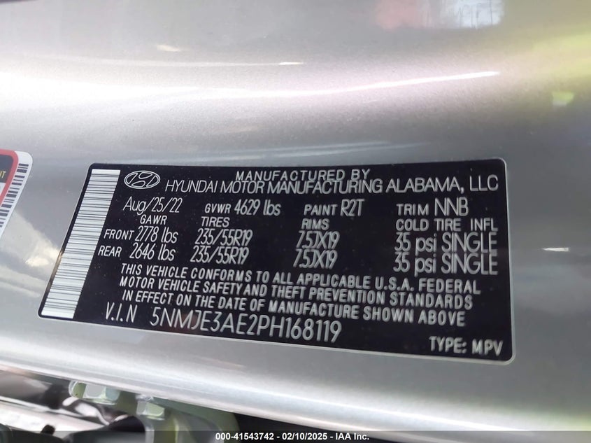 2023 HYUNDAI TUCSON VIN: 5NMJE3AE2PH168119