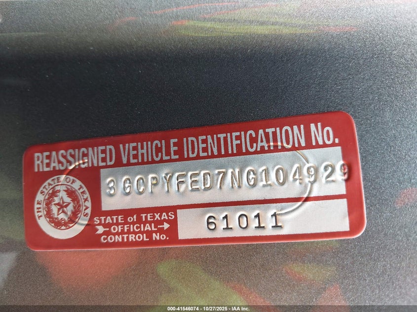 3GCPYFED7NG104929 2022 CHEVROLET SILVERADO photo no. 9