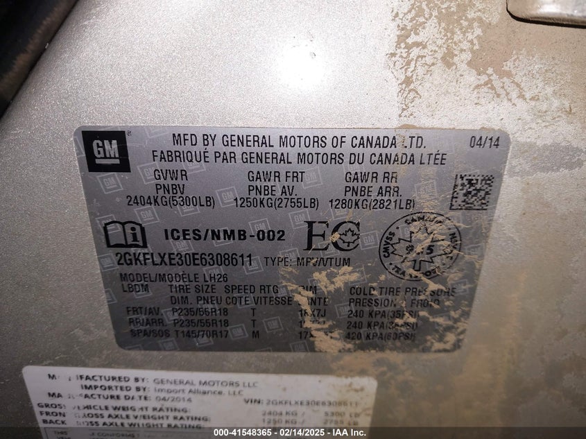 2014 GMC TERRAIN SLT-1 - 2GKFLXE30E6308611