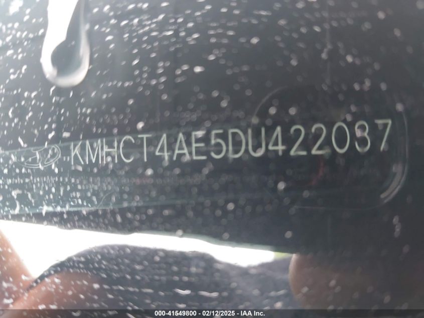 2013 Hyundai Accent Gls VIN: KMHCT4AE5DU422037 Lot: 41549800