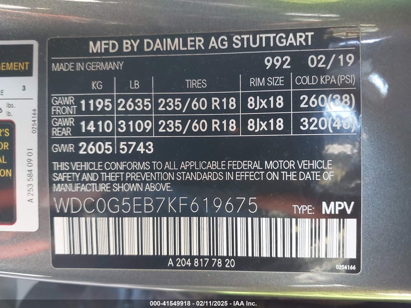 2019 MERCEDES-BENZ GLC 350E 4MATIC - WDC0G5EB7KF619675