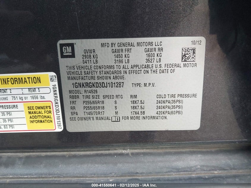 2013 CHEVROLET TRAVERSE 1LT - 1GNKRGKD3DJ101287