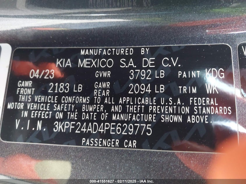 2023 KIA FORTE LXS - 3KPF24AD4PE629775