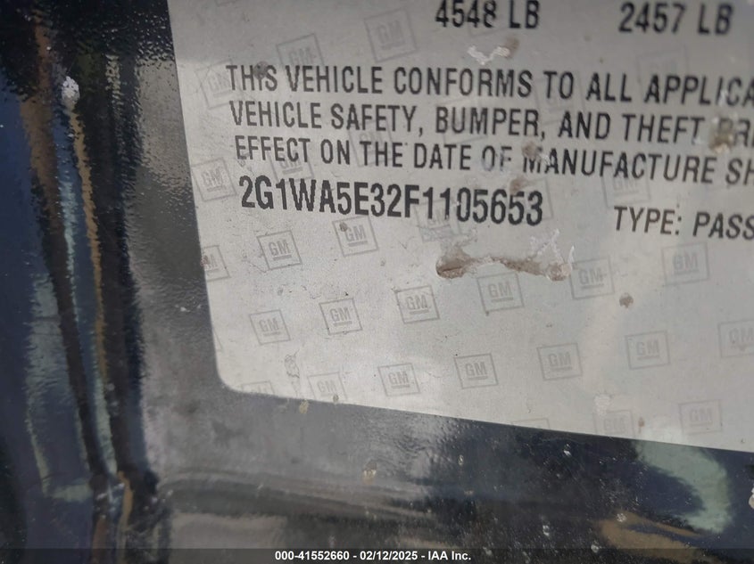 2015 CHEVROLET IMPALA LIMITED LS - 2G1WA5E32F1105653