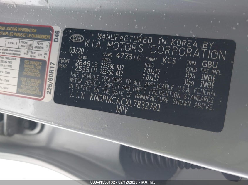 2020 KIA SPORTAGE LX - KNDPMCACXL7832731