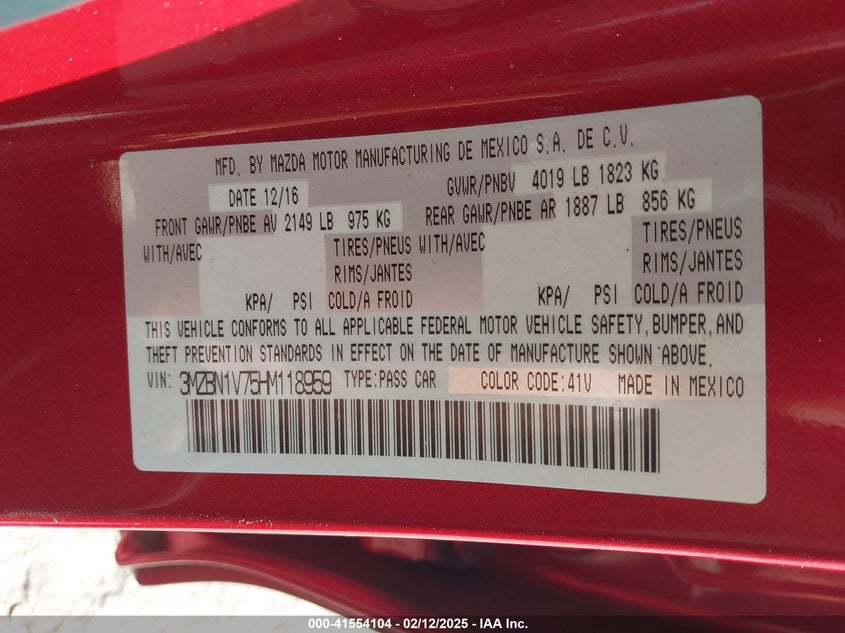 2017 MAZDA MAZDA3 TOURING - 3MZBN1V75HM118959