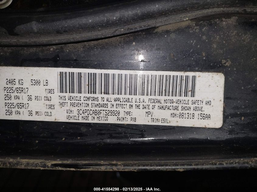 2015 Dodge Journey American Value Pkg VIN: 3C4PDCAB0FT529920 Lot: 41554298