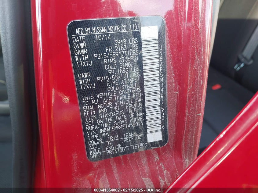 2014 NISSAN JUKE S - JN8AF5MR4ET455016