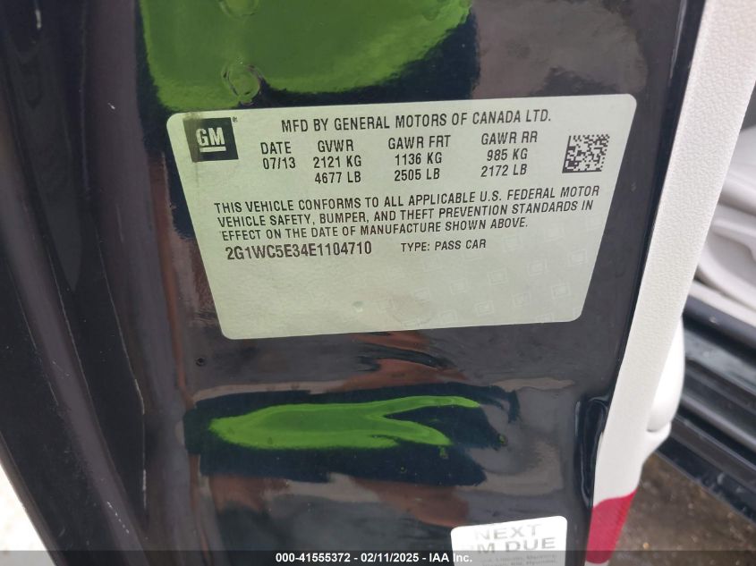 2014 Chevrolet Impala Limited Ltz VIN: 2G1WC5E34E1104710 Lot: 41555372