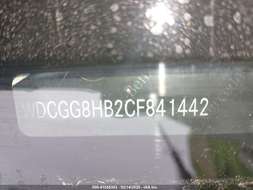 2012 Mercedes-Benz Glk 350 4Matic VIN: WDCGG8HB2CF841442 Lot: 41555383