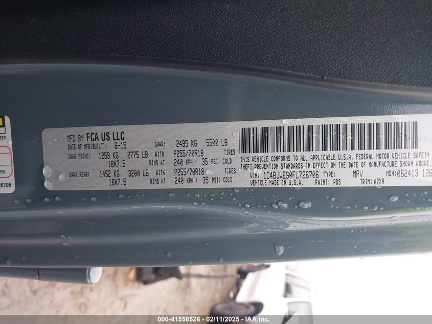 2015 JEEP WRANGLER UNLIMITED SAHARA - 1C4BJWEG0FL726706