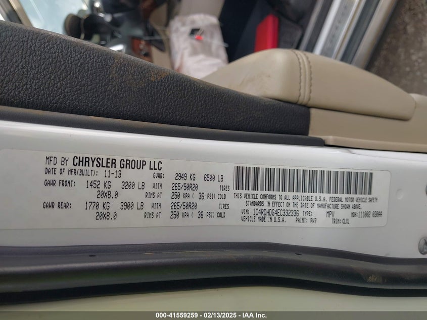 2014 DODGE DURANGO LIMITED - 1C4RDHDG4EC332336