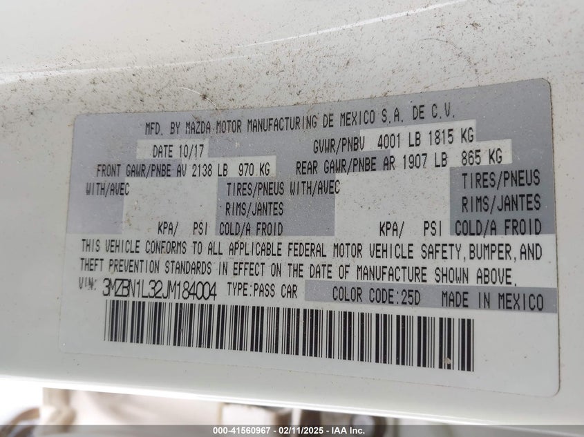 2018 MAZDA MAZDA3 TOURING - 3MZBN1L32JM184004