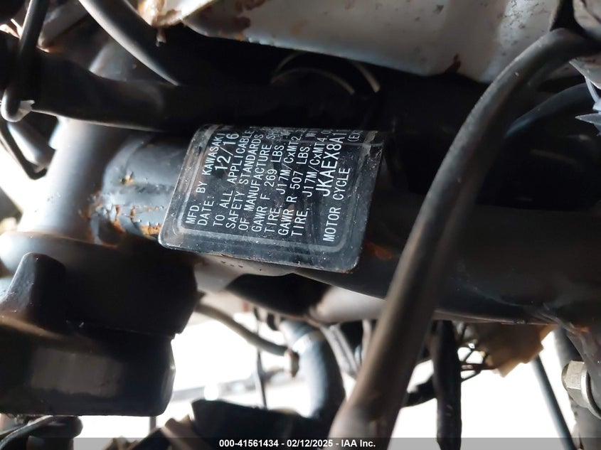 2017 Kawasaki Ex300 A VIN: JKAEX8A11HDA32836 Lot: 41561434