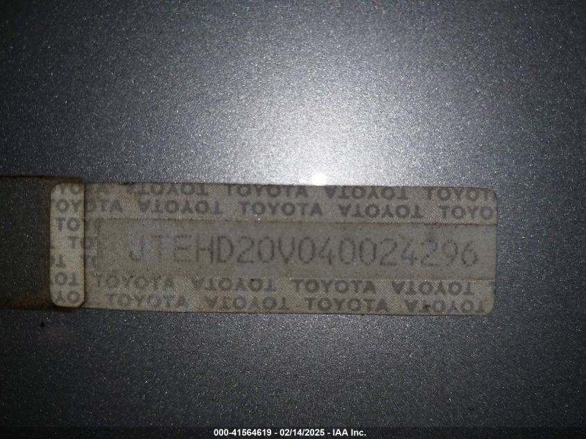 2004 Toyota Rav4 VIN: JTEHD20V04002429X Lot: 41564619