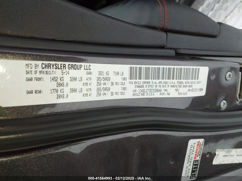 2014 DODGE DURANGO R/T - 1C4SDJCT2EC539640