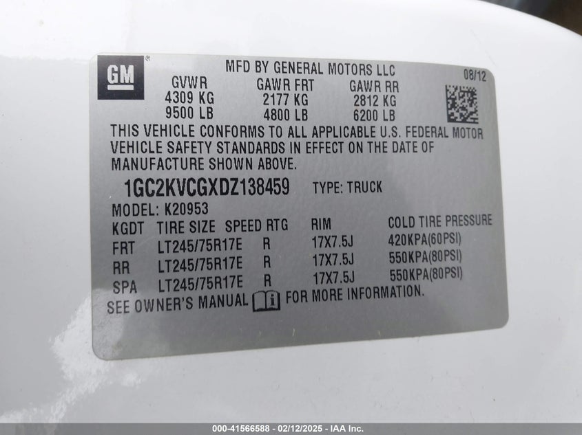 2013 CHEVROLET SILVERADO 2500HD WORK TRUCK - 1GC2KVCGXDZ138459