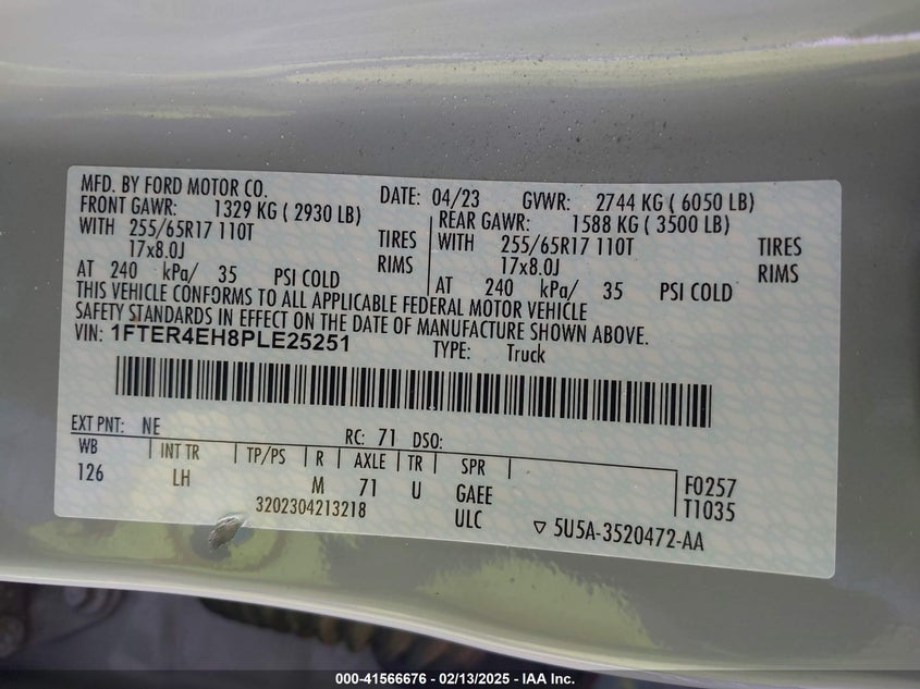 2023 FORD RANGER XL - 1FTER4EH8PLE25251