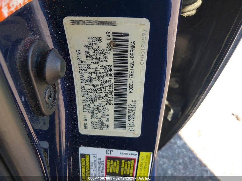 2013 TOYOTA COROLLA S/LE - 5YFBU4EE6DP106800