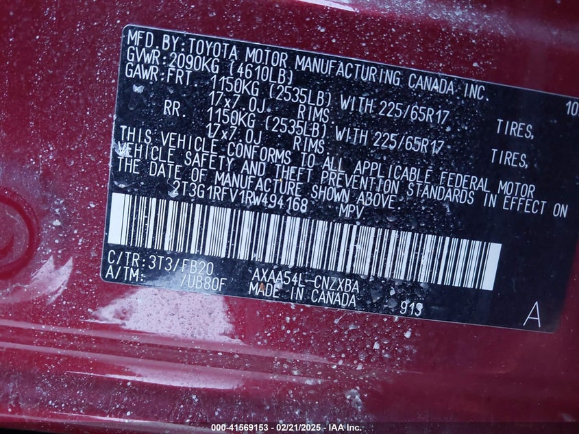 2024 TOYOTA RAV4 LE - 2T3G1RFV1RW494168