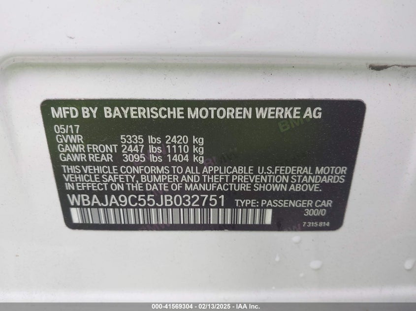 2018 BMW 530E IPERFORMANCE - WBAJA9C55JB032751