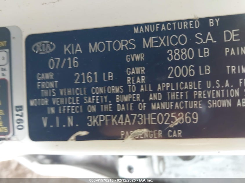 2017 KIA FORTE LX - 3KPFK4A73HE025369