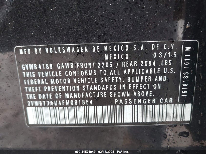 2015 VOLKSWAGEN GOLF GTI 2.0T S 4-DOOR - 3VW5T7AU4FM081854