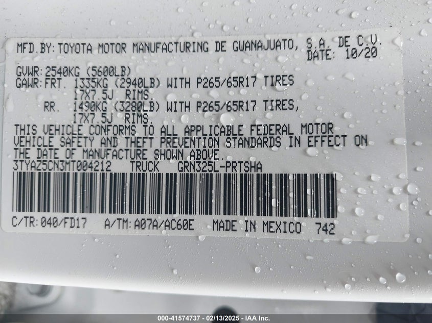 2021 TOYOTA TACOMA TRD SPORT - 3TYAZ5CN3MT004212