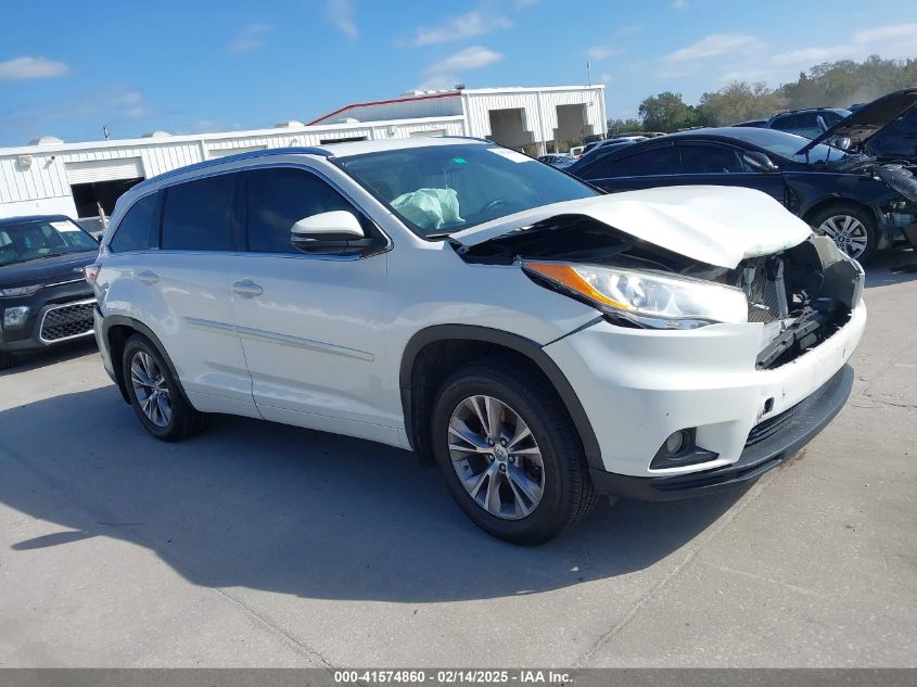 2015 Toyota Highlander Xle V6 VIN: 5TDJKRFH5FS207084 Lot: 41574860