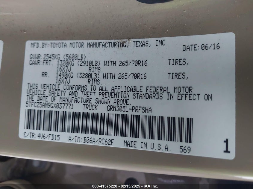 2016 TOYOTA TACOMA TRD OFF ROAD - 5TFCZ5AN9GX037771