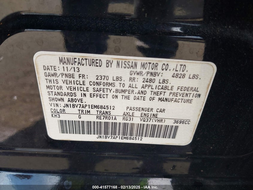 2014 INFINITI Q50 - JN1BV7AP1EM684512