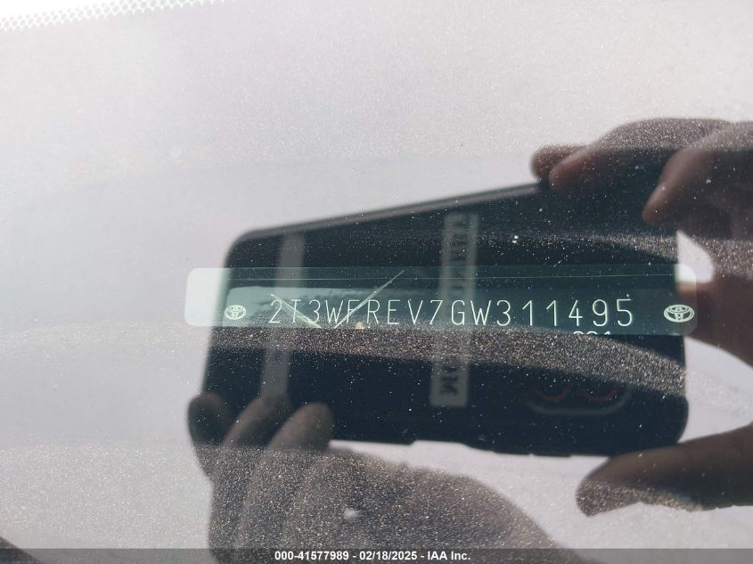 2016 Toyota Rav4 Xle VIN: 2T3WFREV7GW311495 Lot: 41577989