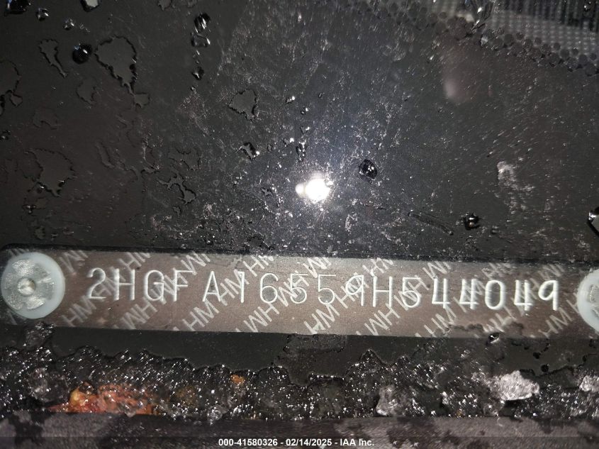 2009 Honda Civic Lx VIN: 2HGFA16559H544049 Lot: 41580326