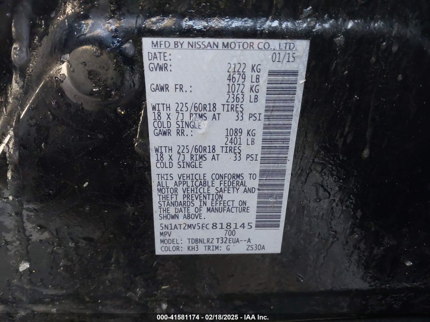 2015 NISSAN ROGUE SL - 5N1AT2MV5FC818145