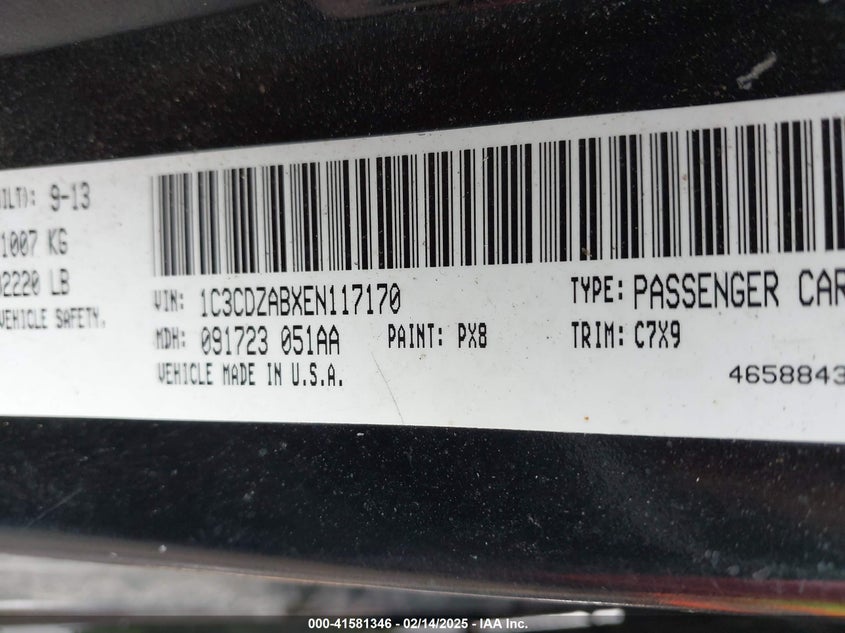 2014 DODGE AVENGER SE - 1C3CDZABXEN117170