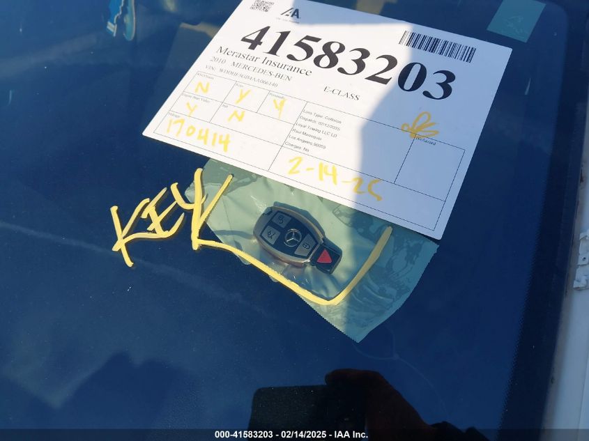 2010 Mercedes-Benz E-Class E 350 Luxury VIN: WDDHF5GB4AA066140 Lot: 41583203