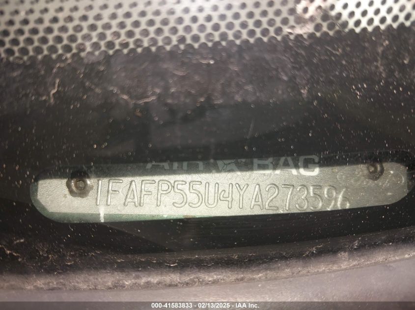 2000 Ford Taurus Ses VIN: 1FAFP55U4YA273596 Lot: 41583833