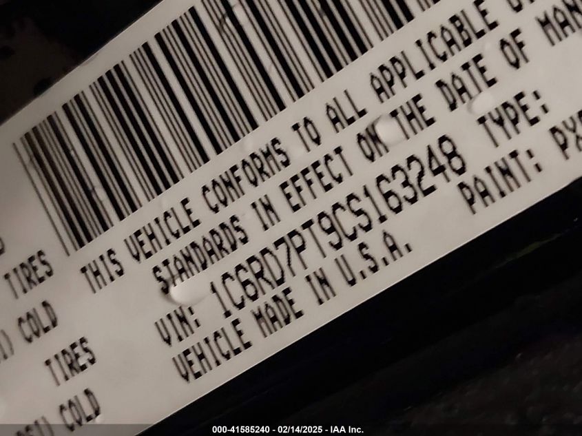 2012 Ram 1500 Laramie Longhorn/Limited Edition VIN: 1C6RD7PT9CS163248 Lot: 41585240