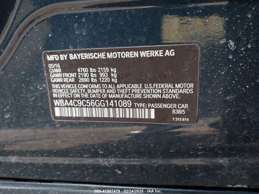 2016 BMW 428I GRAN COUPE XDRIVE WBA4C9C56GG141089