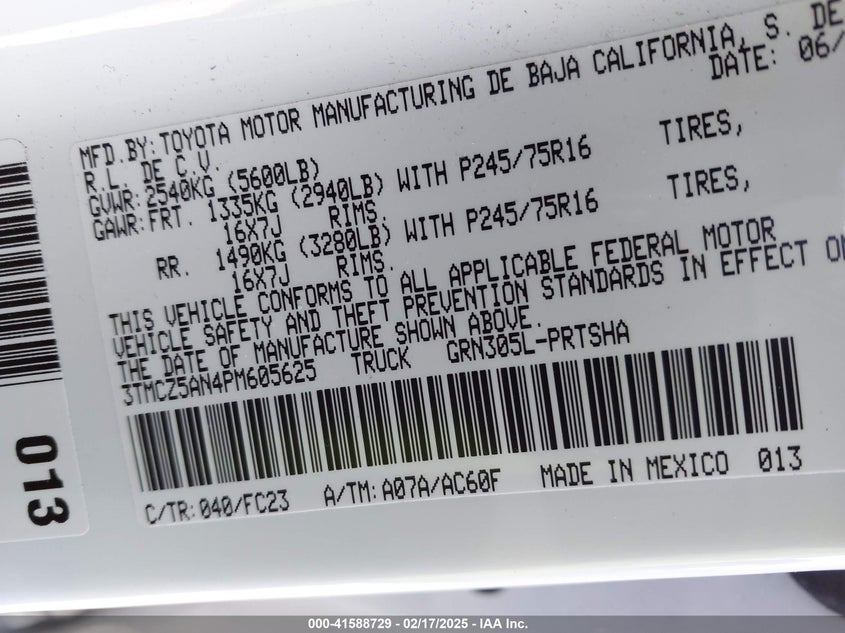 2023 TOYOTA TACOMA SR5 V6 - 3TMCZ5AN4PM605625