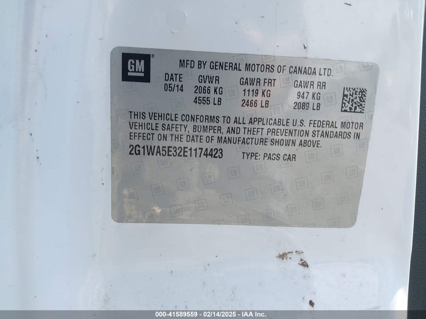 2014 CHEVROLET IMPALA LIMITED LS - 2G1WA5E32E1174423