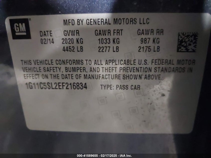 2014 CHEVROLET MALIBU 1LT - 1G11C5SL2EF216834