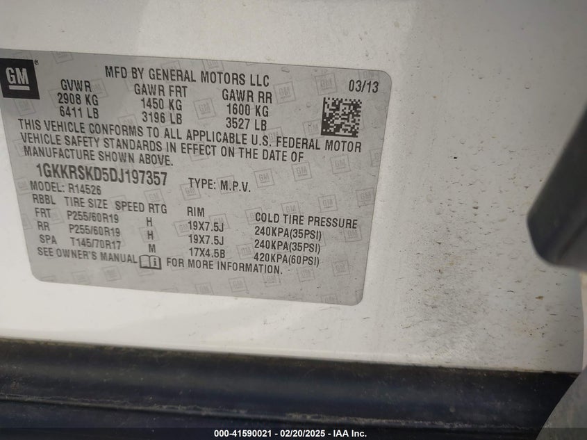 2013 GMC ACADIA SLT-2 - 1GKKRSKD5DJ197357